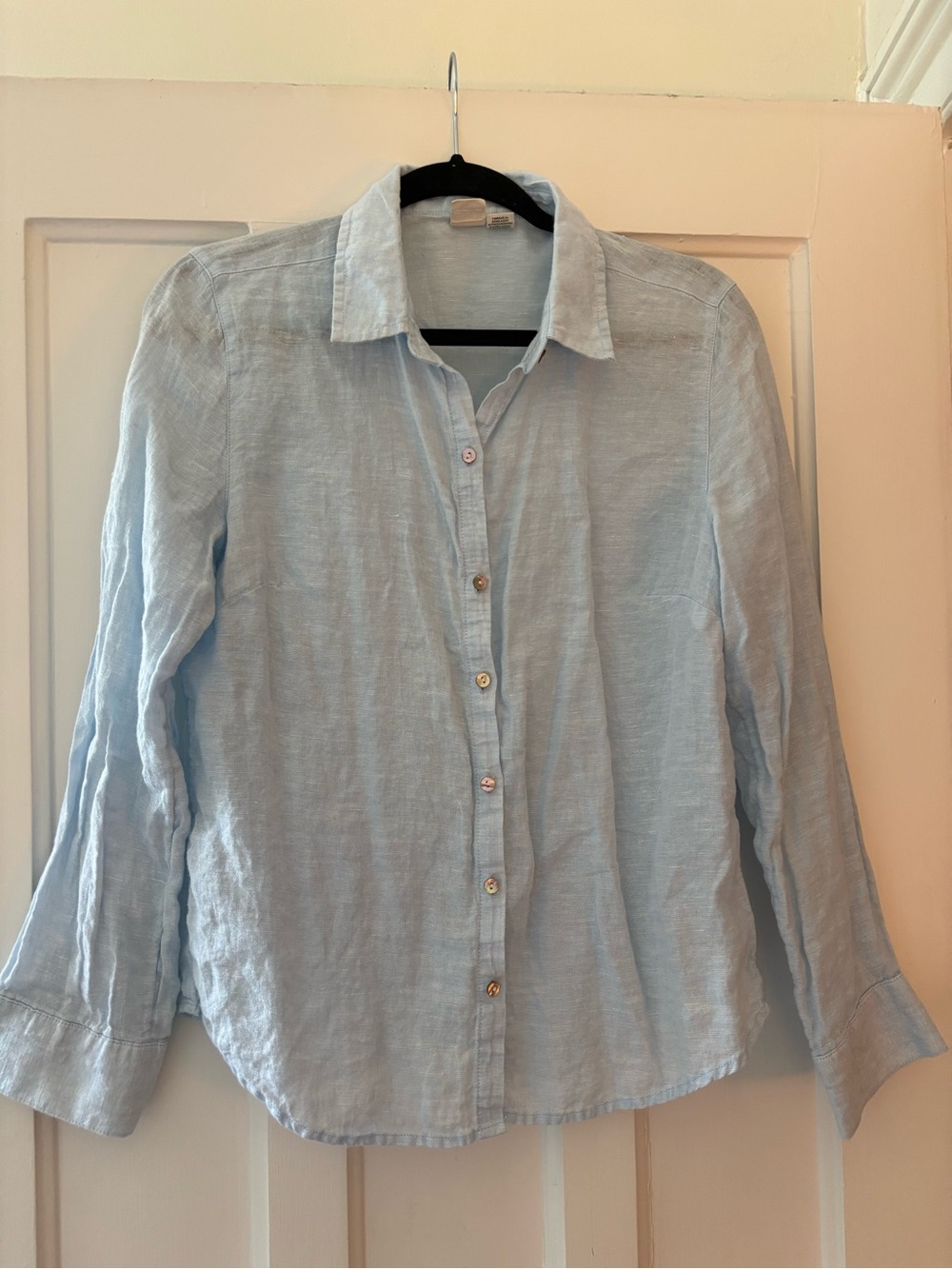 Joie Light Blue Linen Button Up Shirt